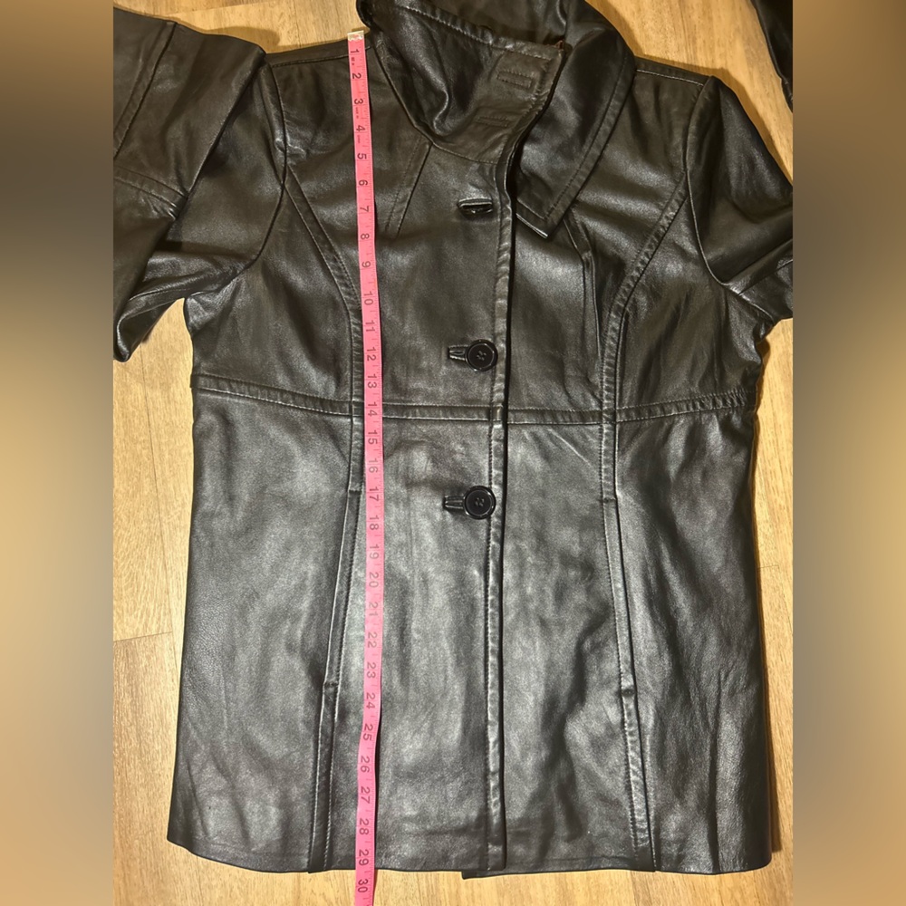 EXCELLED COLLECTION Black Authentic Leather Women Jacket Size Medium - Picture 5 of 9
